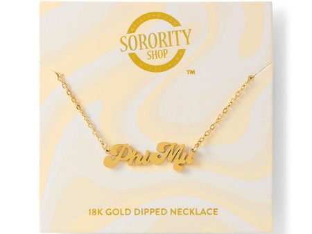 Phi Mu Retro Design Necklace Online now