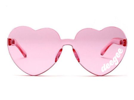 Delta Gamma Sunglasses — Heart Shaped Sunglasses Printed With DG Logo Online now