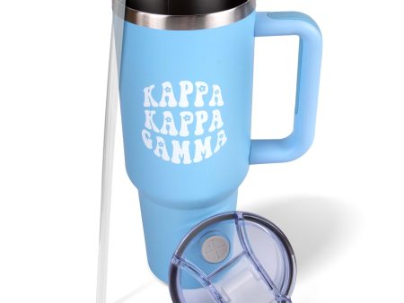 Kappa Kappa Gamma Tumbler - 40oz Stainless Steel with Handle Online Sale