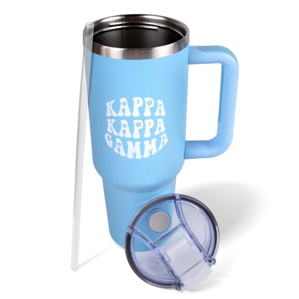 Kappa Kappa Gamma Tumbler - 40oz Stainless Steel with Handle Online Sale