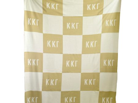 Kappa Kappa Gamma Blanket - Acrylic Knit Checkered Blanket Online