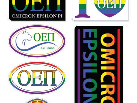 Omicron Epsilon Pi  Pride Stickers Cheap