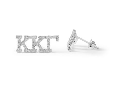 Kappa Kappa Gamma White Gold Plated Stud Earrings Online Hot Sale