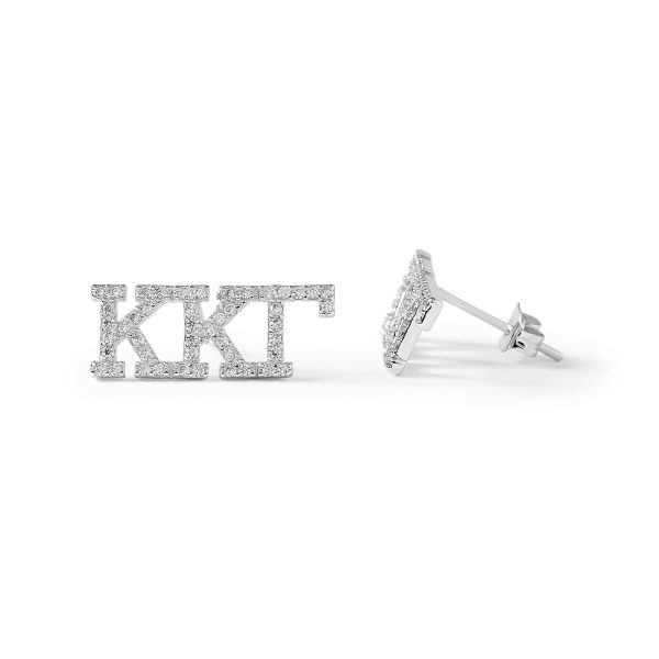 Kappa Kappa Gamma White Gold Plated Stud Earrings Online Hot Sale