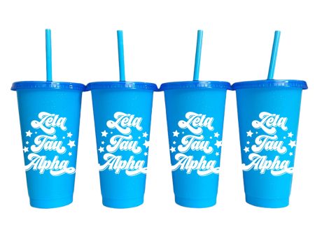 Zeta Tau Alpha Glitter Color Changing Cup 4-Pack Discount