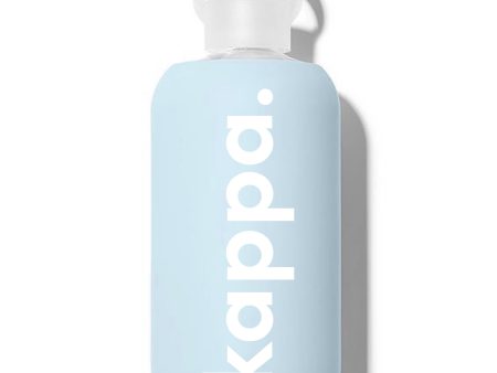 Kappa Kappa Gamma Glass Water Bottle with Silicone Sleeve For Sale