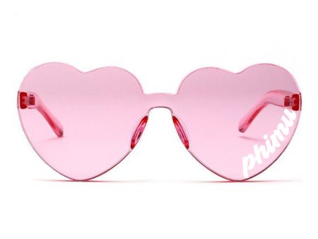 Phi Mu Sunglasses — Heart Shaped Sunglasses Printed With PM Logo For Sale