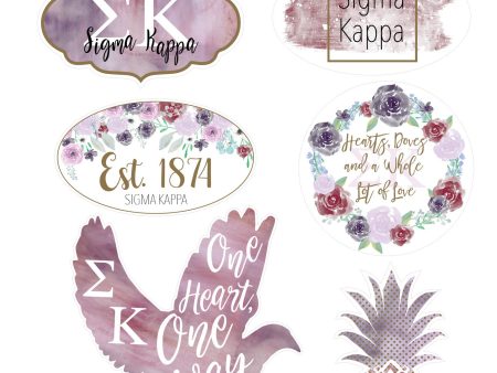 Sigma Kappa Water Color stickers Hot on Sale