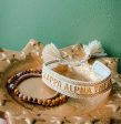 Kappa Alpha Theta Woven Bracelet, White and Gold Design Supply