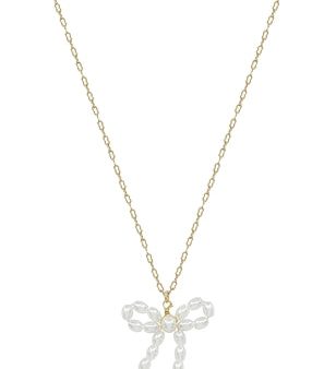 PEARL BOW NECKLACE Online now