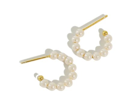 PEARL HOOP STUD EARRINGS Online now