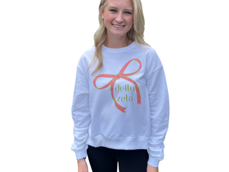 DELTA ZETA BOW SWEATSHIRT For Sale