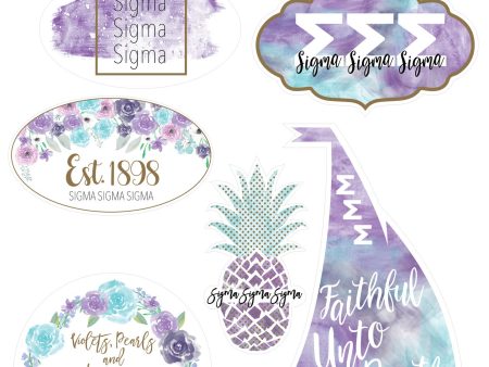 Sigma Sigma Sigma Water Color stickers For Cheap