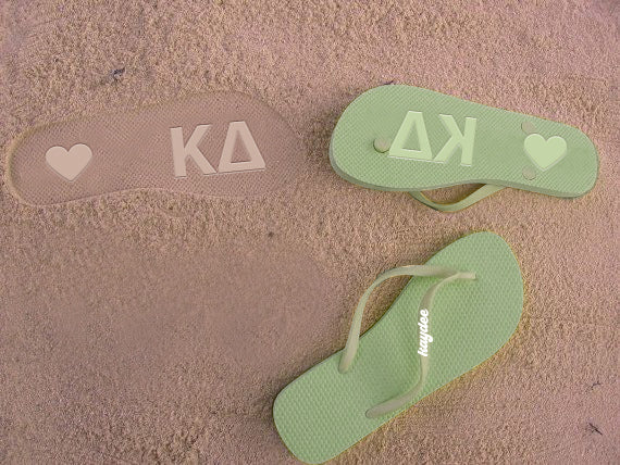 Kappa Delta Flip Flops, With Greek Letter Cutouts Discount