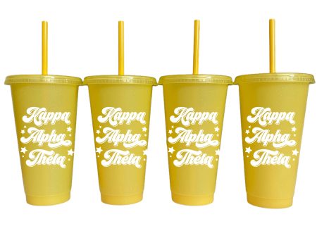 Kappa Alpha Theta Glitter Color Changing Cup 4-Pack Online Hot Sale