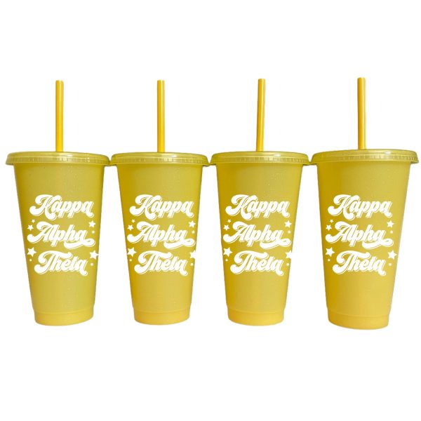 Kappa Alpha Theta Glitter Color Changing Cup 4-Pack Online Hot Sale