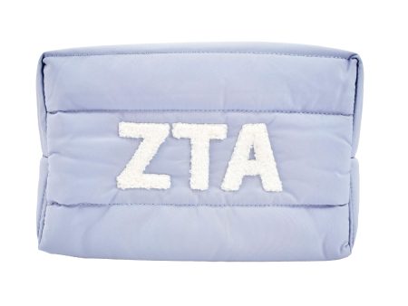 Zeta Tau Alpha Makeup Bag - Puffer Style with Sorority Letters For Discount