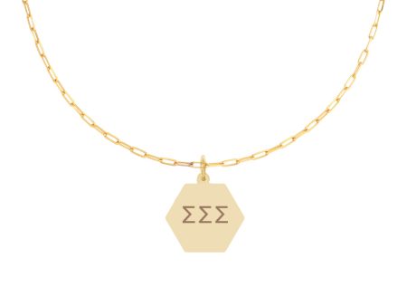 Sigma Sigma Sigma Paperclip Necklace with SSS Sorority Pendant Online Sale