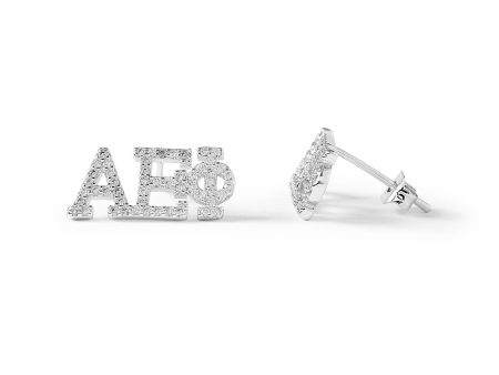 Alpha Epsilon Phi White Gold Plated Stud Earrings Online now