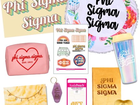 Phi Sigma Sigma Celebrate Sisterhood Sorority Gift Box- 10 unique items For Cheap