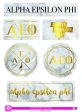 Alpha Epsilon Phi Marble Sticker Sheet Online Sale