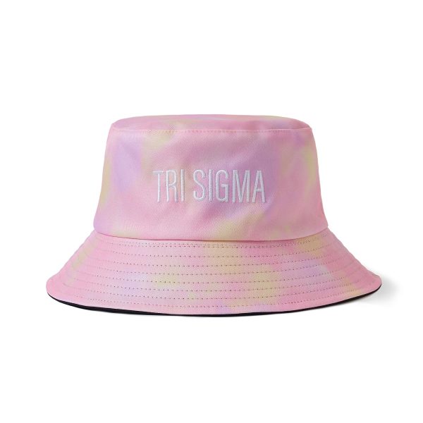 Sigma Sigma Sigma Bucket Hat - Tie Dye - Embroidered Logo Hot on Sale