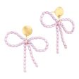 LAVENDER PEARL BOW STUD EARRINGS Hot on Sale