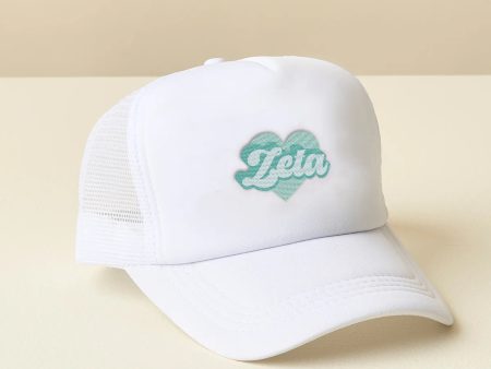 ZETA TAU ALPHA RETRO HEART TRUCKER HAT Online now