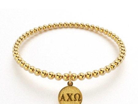 ALPHA CHI OMEGA GOLD BEAD BRACELET Cheap