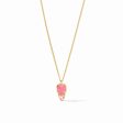 AQUITAINE DUO DELICATE NECKLACE GOLD IRIDESCENT PEONY PINK Hot on Sale