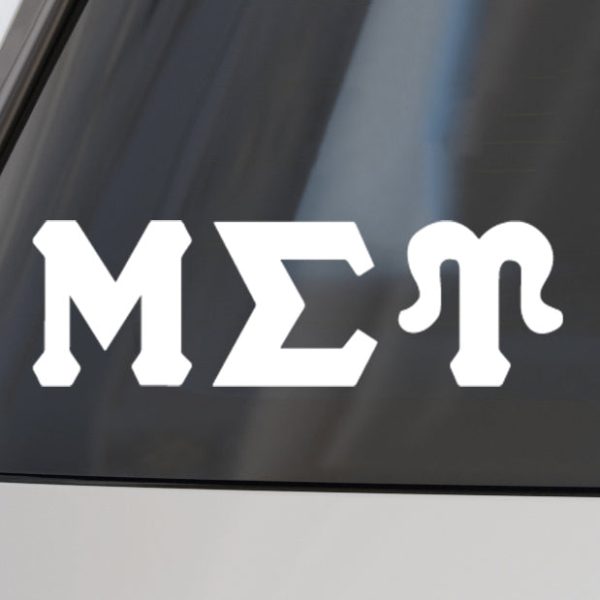 Mu Sigma Upsilon Car Decal Sticker- Greek Letters Design For Discount