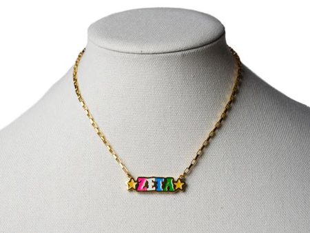 ZETA TAU ALPHA STARS NECKLACE For Sale