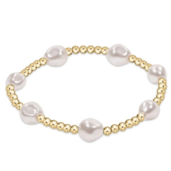 ADMIRE GOLD 3MM BEAD BRACELET PEARL For Sale