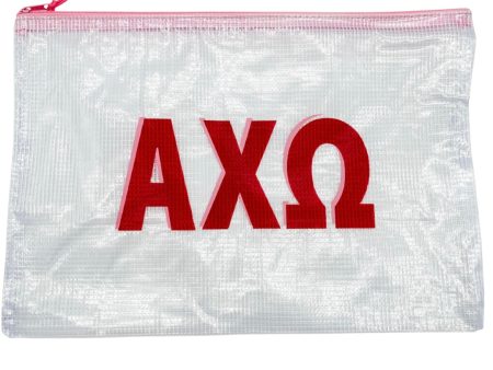 ALPHA CHI OMEGA ZIPPER POUCH For Discount