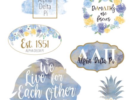 Alpha Delta Pi Water Color stickers For Sale