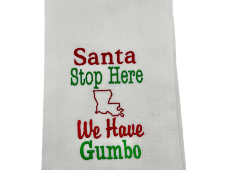 SANTA STOP GUMBO TOWEL on Sale