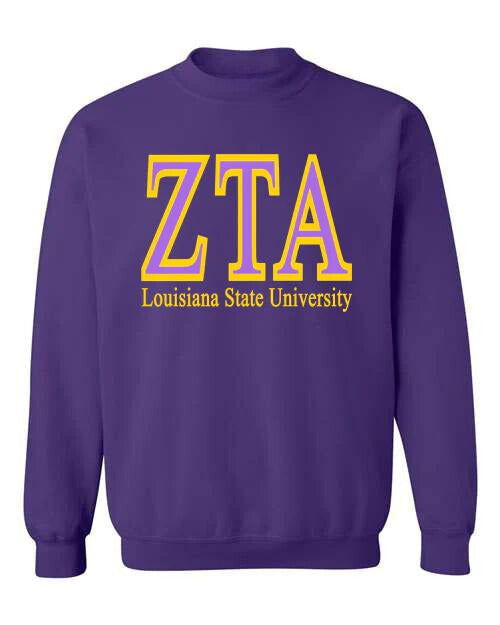 ZETA TAU ALPHA LOUISIANA STATE UNIVERSITY SWEATSHIRT on Sale