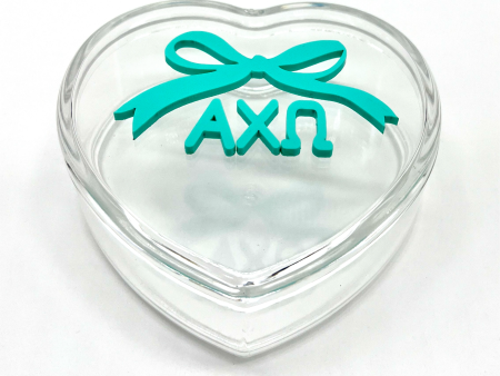 ALPHA CHI OMEGA HEART BOW BOX For Cheap