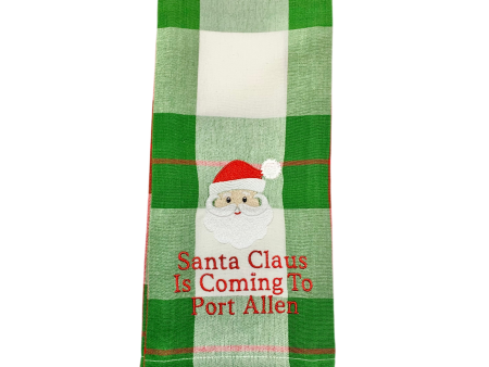 SANTA CLAUS IS COMING TO PORT ALLEN HAND TOWEL on Sale