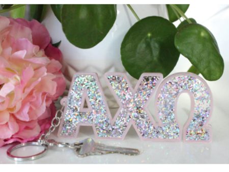 ALPHA CHI OMEGA GLITTER KEYCHAIN Online now