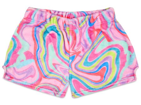 COLOR SWIRL PLUSH SHORTS Fashion