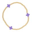 SIGNATURE CROSS GOLD PATTERN 3MM BEAD BRACELET PURPLE Fashion