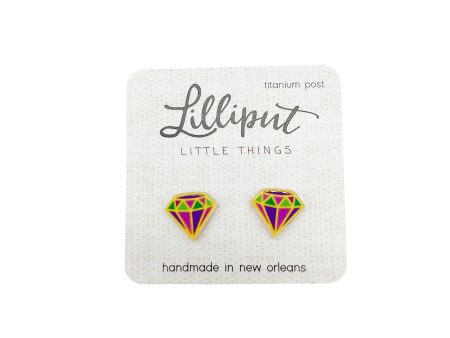 MARDI GRAS DIAMOND EARRINGS Cheap