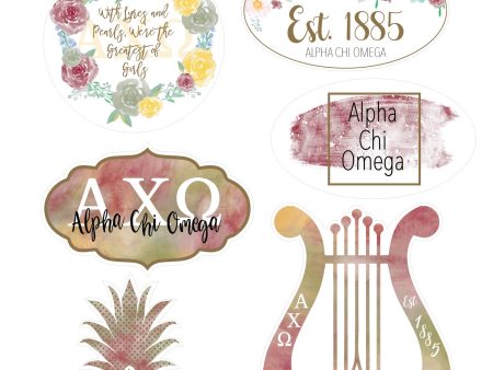 Alpha Chi Omega Water Color stickers Sale