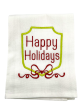 SHIELD WITH BOW HAPPY HOLIDAYS TOWEL Online now