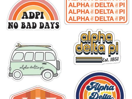 Alpha Delta Pi Retro Sticker Sheet Hot on Sale