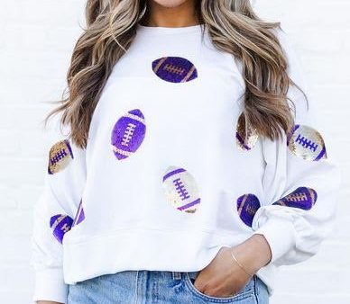 FOOTBALLS PURPLE AND GOLD SWEATSHIRT Online