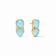 AQUITAINE MIDI EARRING GOLD IRIDESCENT CAPRI BLUE For Cheap