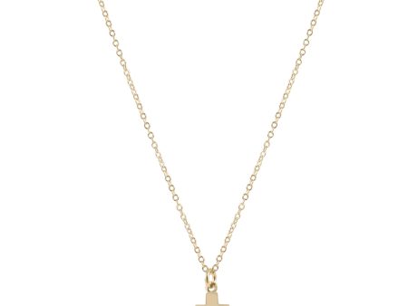 16  NECKLACE SIGNATURE CROSS SMALL GOLD CHARM For Cheap