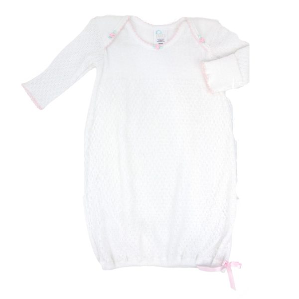 BABY DAY GOWN WITH ROSETTES NEW BORN Discount